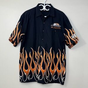 Harley-Davidson Black and Orange Flame Shirt